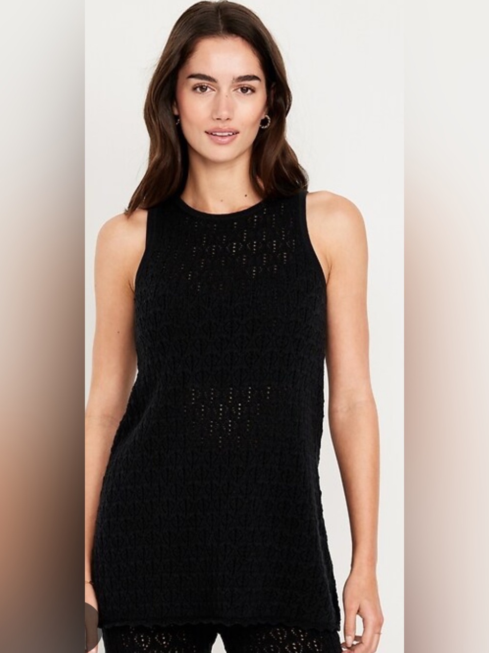 Old Navy Sleeveless Crochet Tunic Sweater